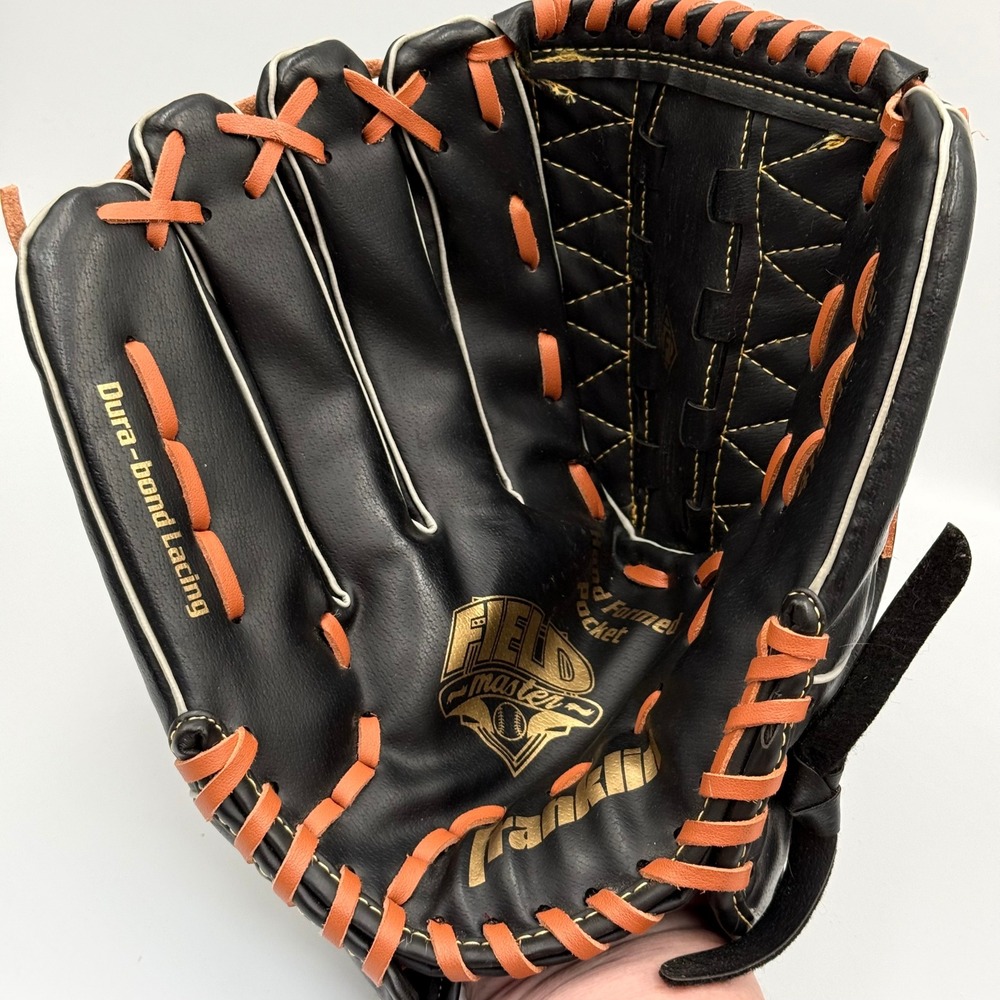 Franklin Field Master 12.5" Baseball Glove Black Tan 4191 Left Hand Throw RHT